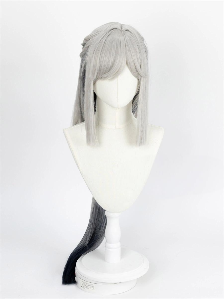 "Genshin Impact" Shen He COS Wig - Styling style, no need to trim, silver-gray long hair, high temperature silk