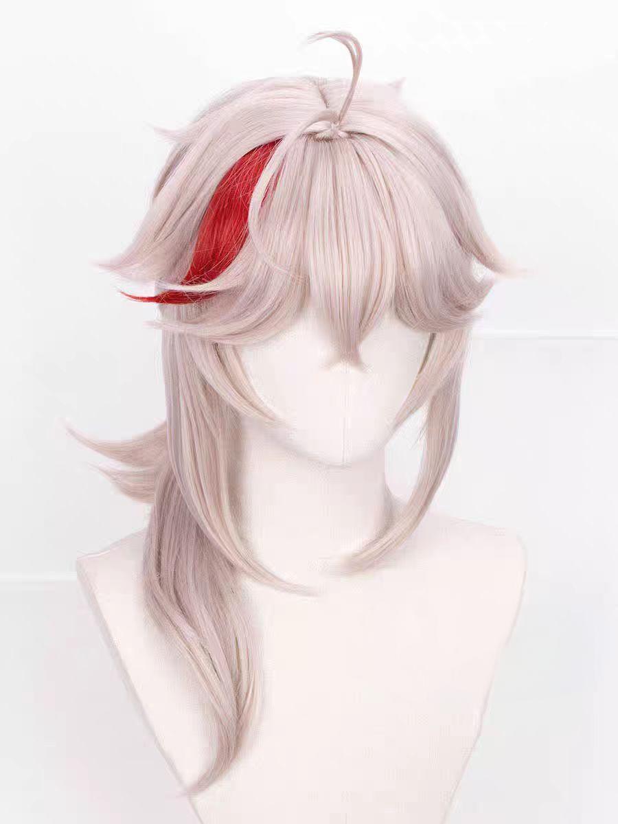 "Genshin Impact" Kazuha COS Wig - Styling style, no need to trim, white and gray gradient short hair, high temperature silk