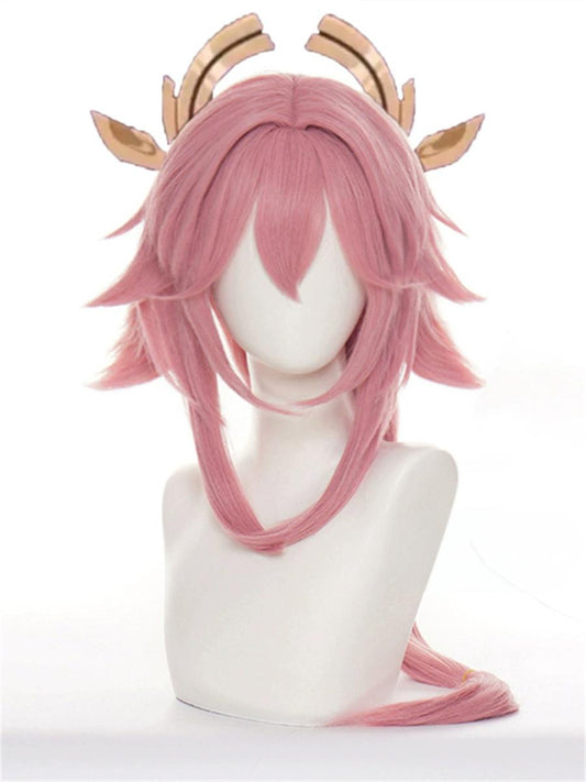 "Genshin Impact" Yae Miko COS wigs - styling style, no need to trim, long pink and purple hair, high temperature silk