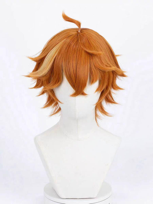 "Genshin Impact" Tartaglia / Childe COS Wig - Styling style, no trimming required, reddish brown short hair, high temperature silk