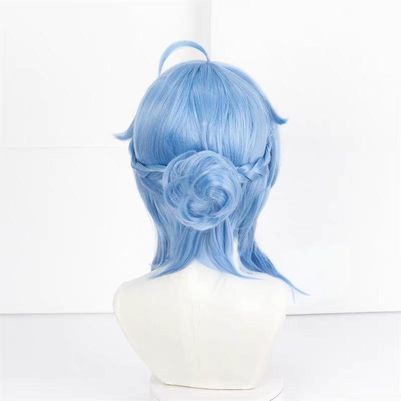 "Genshin Impact" Ganyu COS Wigs - Styling style, no need to trim, ice blue long hair, high temperature silk