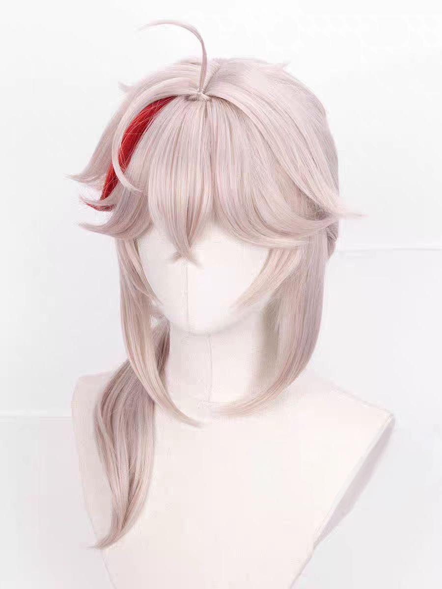 "Genshin Impact" Kazuha COS Wig - Styling style, no need to trim, white and gray gradient short hair, high temperature silk