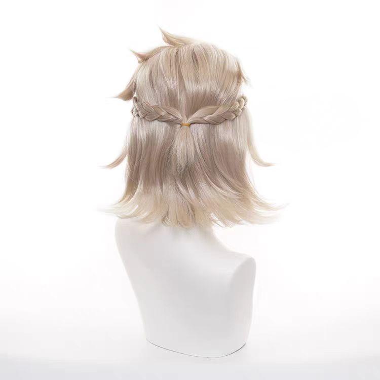 "Genshin Impact" Albedo COS Wig - Styling style, no need to trim, short blond hair, high temperature wire