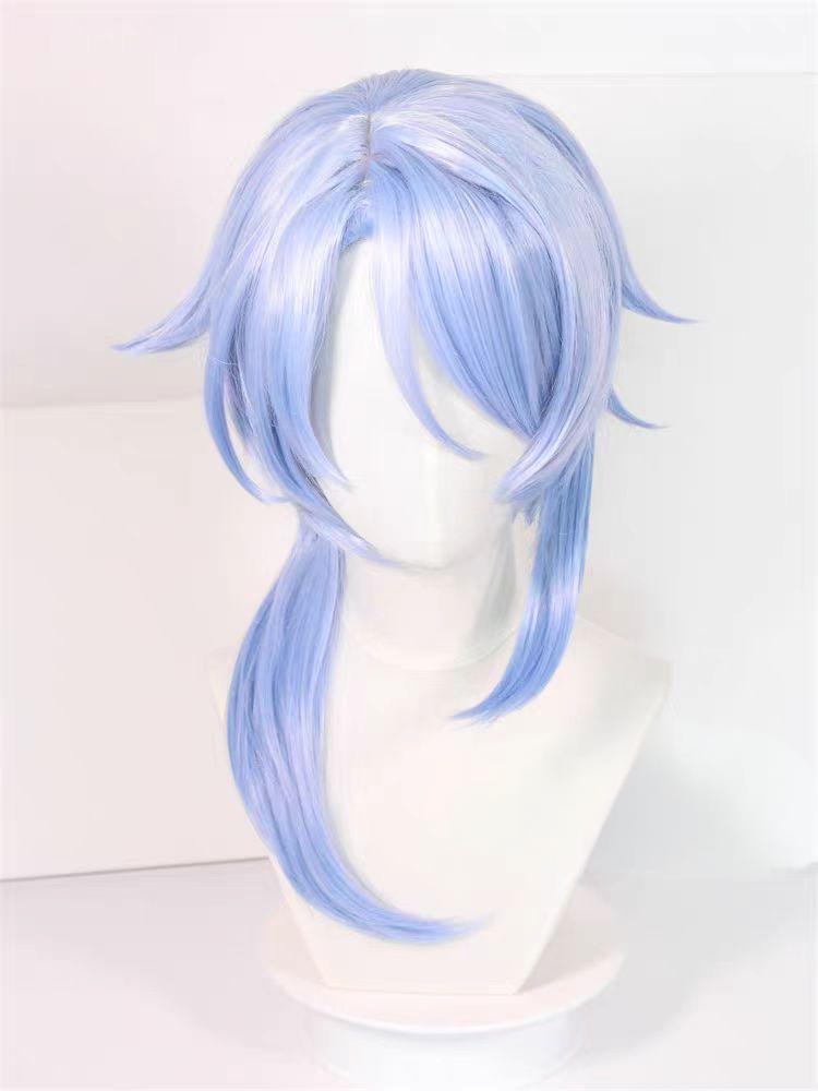 "Genshin Impact" Kamisato Ayaka COS wig - styling style, no trimming required, blue and white long hair, high temperature silk