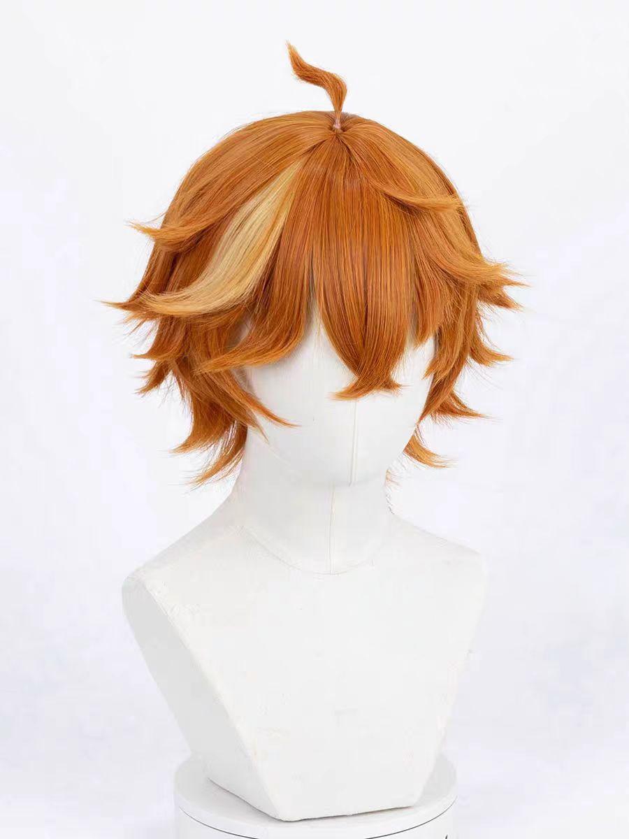 "Genshin Impact" Tartaglia / Childe COS Wig - Styling style, no trimming required, reddish brown short hair, high temperature silk