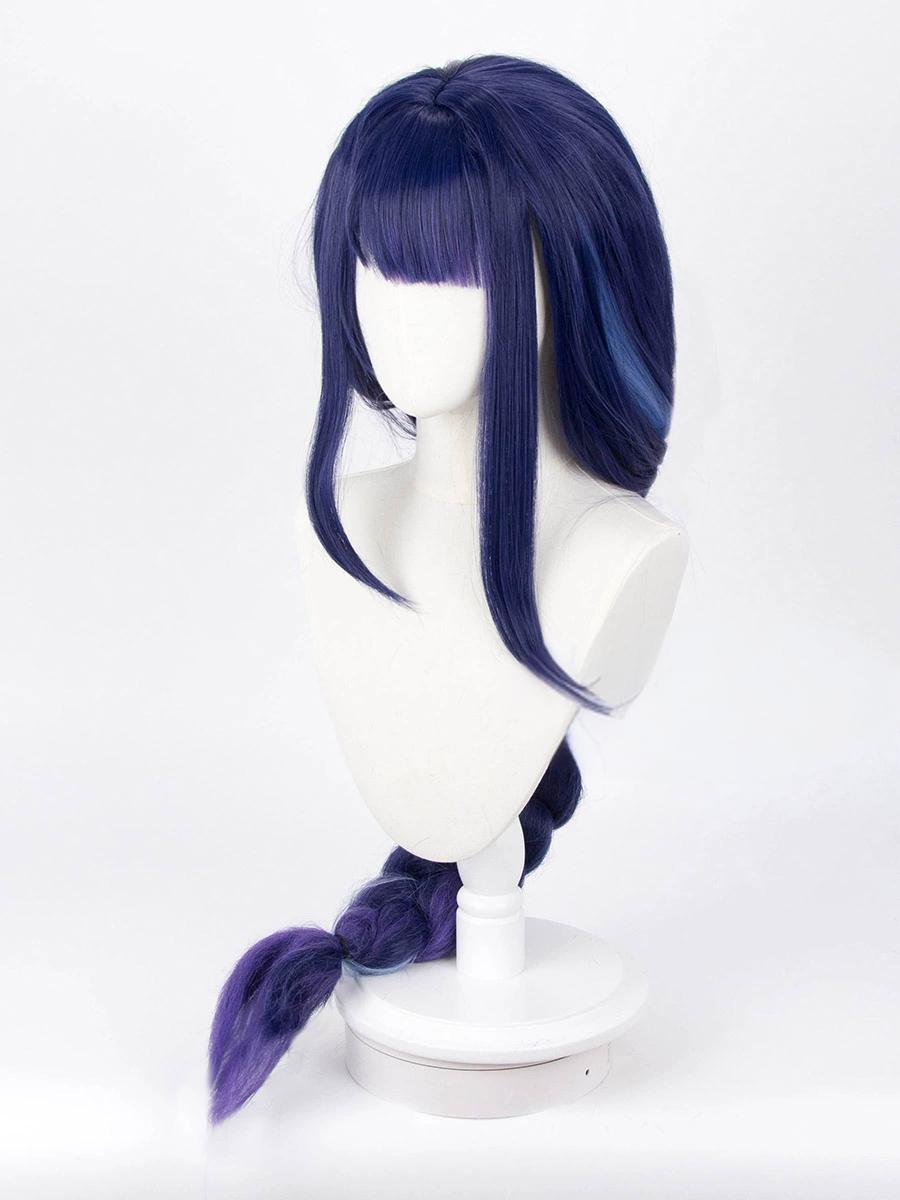 Genshin Impact Raiden General COS Wig - Styling style, no need to trim, purple long hair, high temperature wire