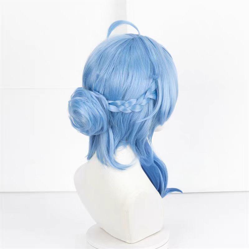 "Genshin Impact" Ganyu COS Wigs - Styling style, no need to trim, ice blue long hair, high temperature silk