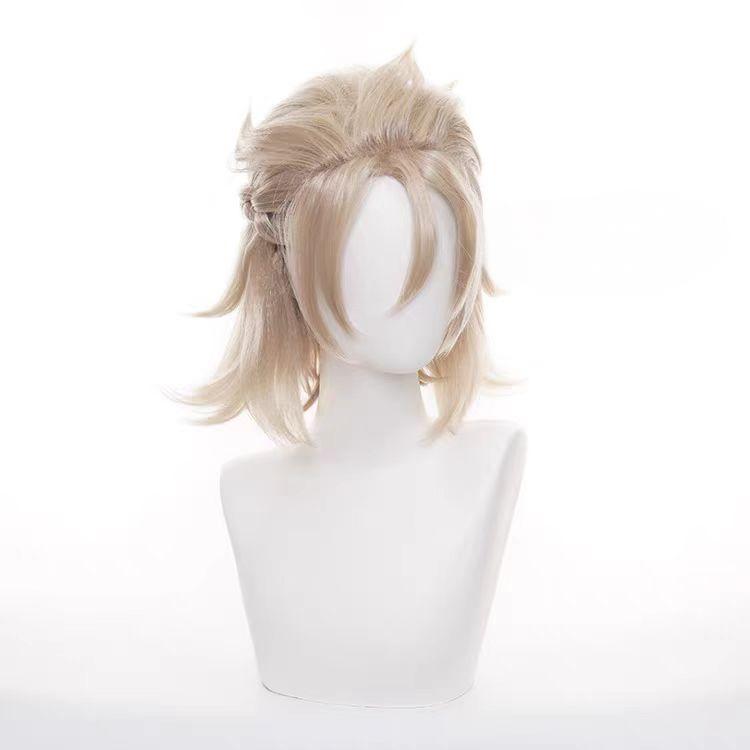 "Genshin Impact" Albedo COS Wig - Styling style, no need to trim, short blond hair, high temperature wire