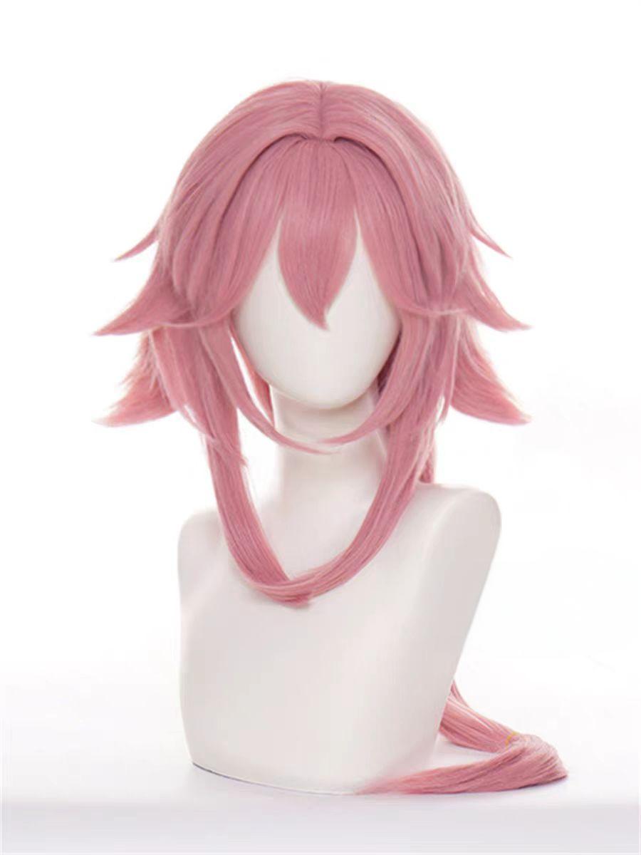 "Genshin Impact" Yae Miko COS wigs - styling style, no need to trim, long pink and purple hair, high temperature silk