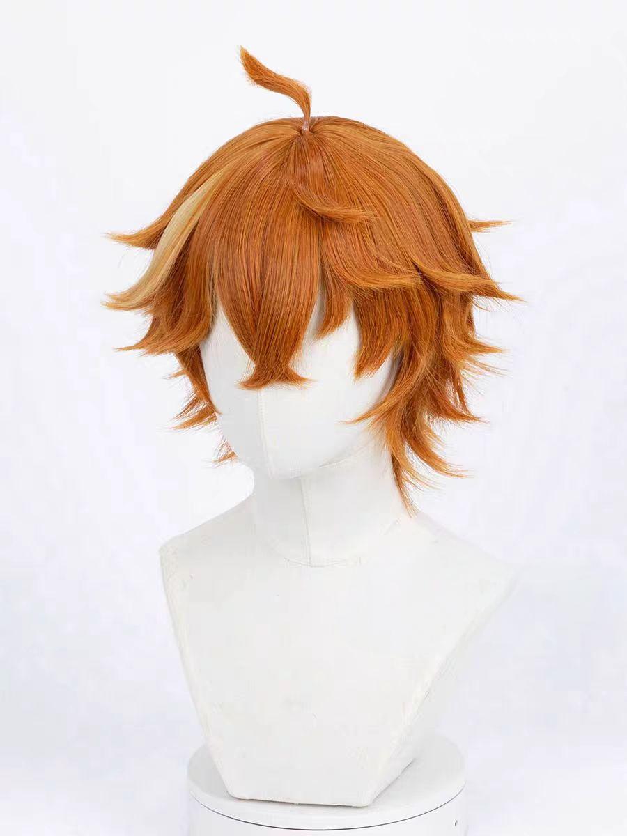 "Genshin Impact" Tartaglia / Childe COS Wig - Styling style, no trimming required, reddish brown short hair, high temperature silk