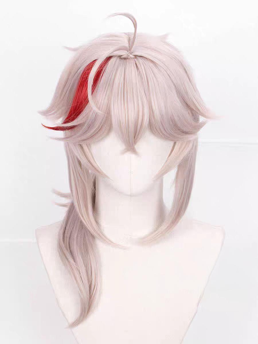 "Genshin Impact" Kazuha COS Wig - Styling style, no need to trim, white and gray gradient short hair, high temperature silk