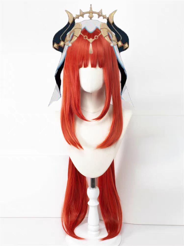 "Genshin Impact" Nilou COS Wig - Styling style, no need to trim, long pink hair, high temperature silk