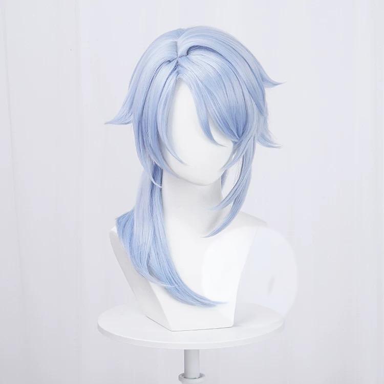 "Genshin Impact" Kamisato Ayaka COS wig - styling style, no trimming required, blue and white long hair, high temperature silk