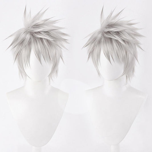 "Naruto" Hatake Kakashi COS wig - styling style, no trimming required, short gray hair, high temperature wire